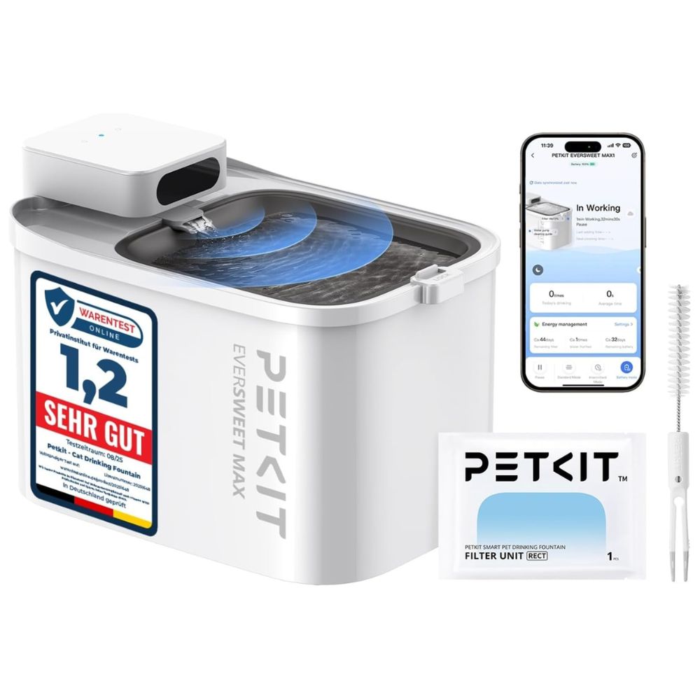 PETKIT EVERSWEET MAX fuente para gatos silenciosa con batería, sensor y app
