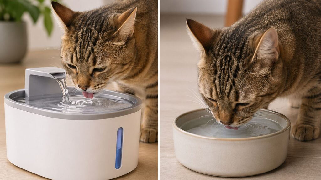 Fuente para gatos vs bol